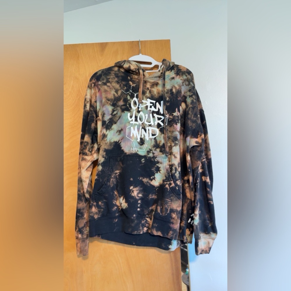 Tie-Dye Hoodie with Graphic Print